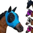 thumbnail image 1 of Horse Fly Mask With Ears Equine Uv Protection Fly Mask Elasticity Fly Cover For Horse Riding(Blue-24X24Cm), 1 of 4
