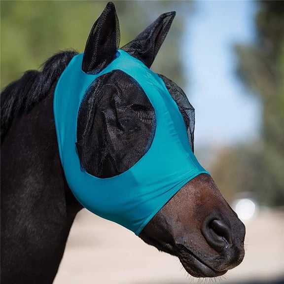 Horse Fly Mask with Mesh Ear Cover – Breathable Lightweight Outdoor Protection, Adjustable Design for Equine Comfort