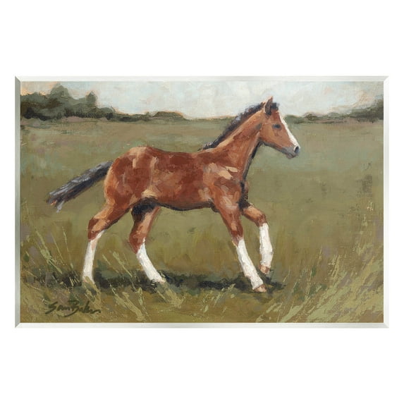 Horse Foal Galloping Countryside Animals & Insects Painting Unframed Art Print Wall Art