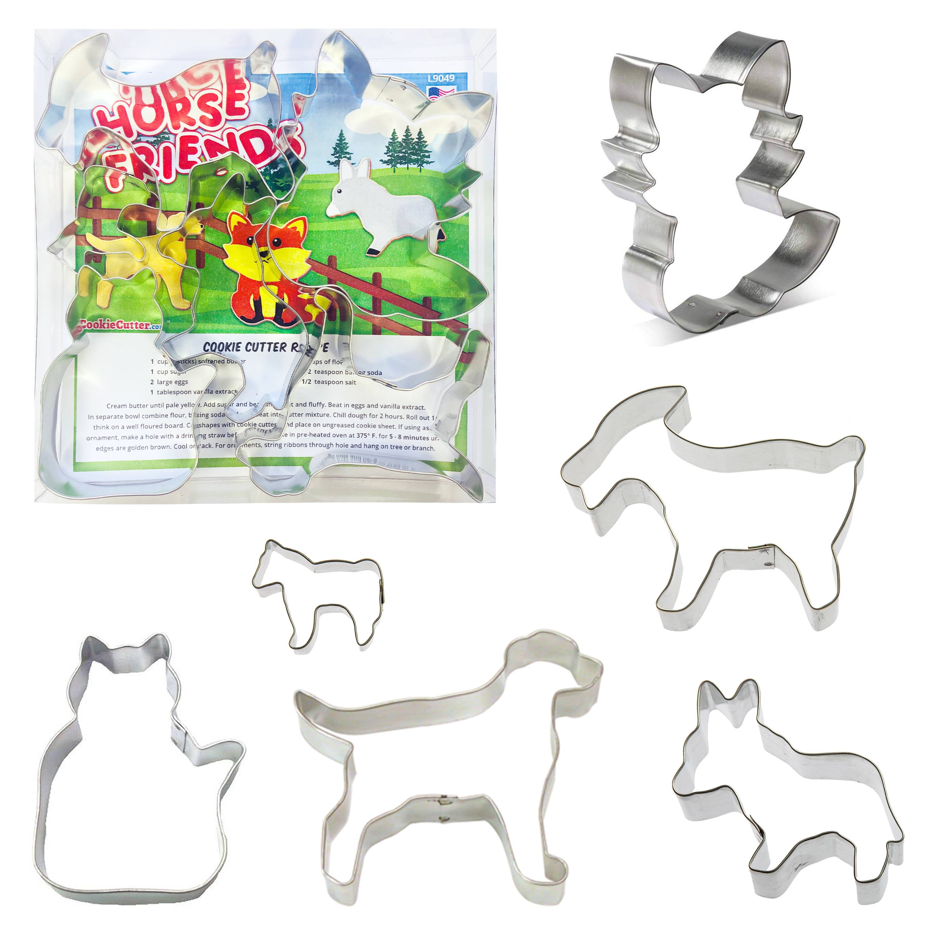 Horse Friends Tin-Plated Steel Animal Cookie Cutter Set
