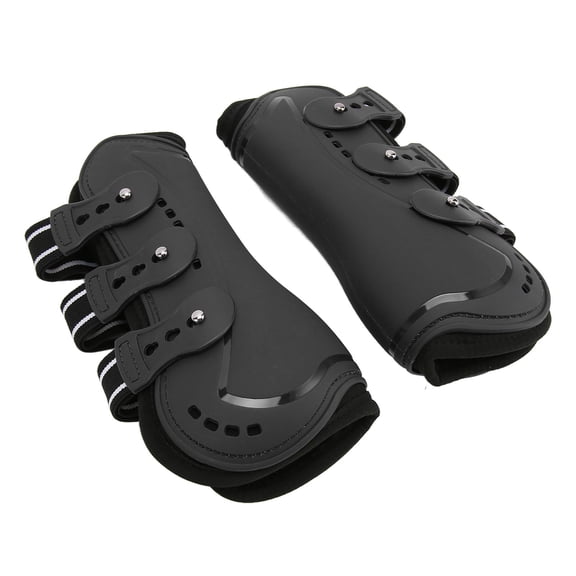 Horse Front Leg Boots, Shock Absorbing Breathable Protective Leg Wraps for Jumping and Eventing (Black, Medium)