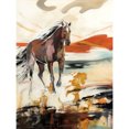 thumbnail image 1 of Horse Galloping Across a Barren Desert Landscape Large Wall Art Poster Print Thick Paper 18X24 Inch, 1 of 3