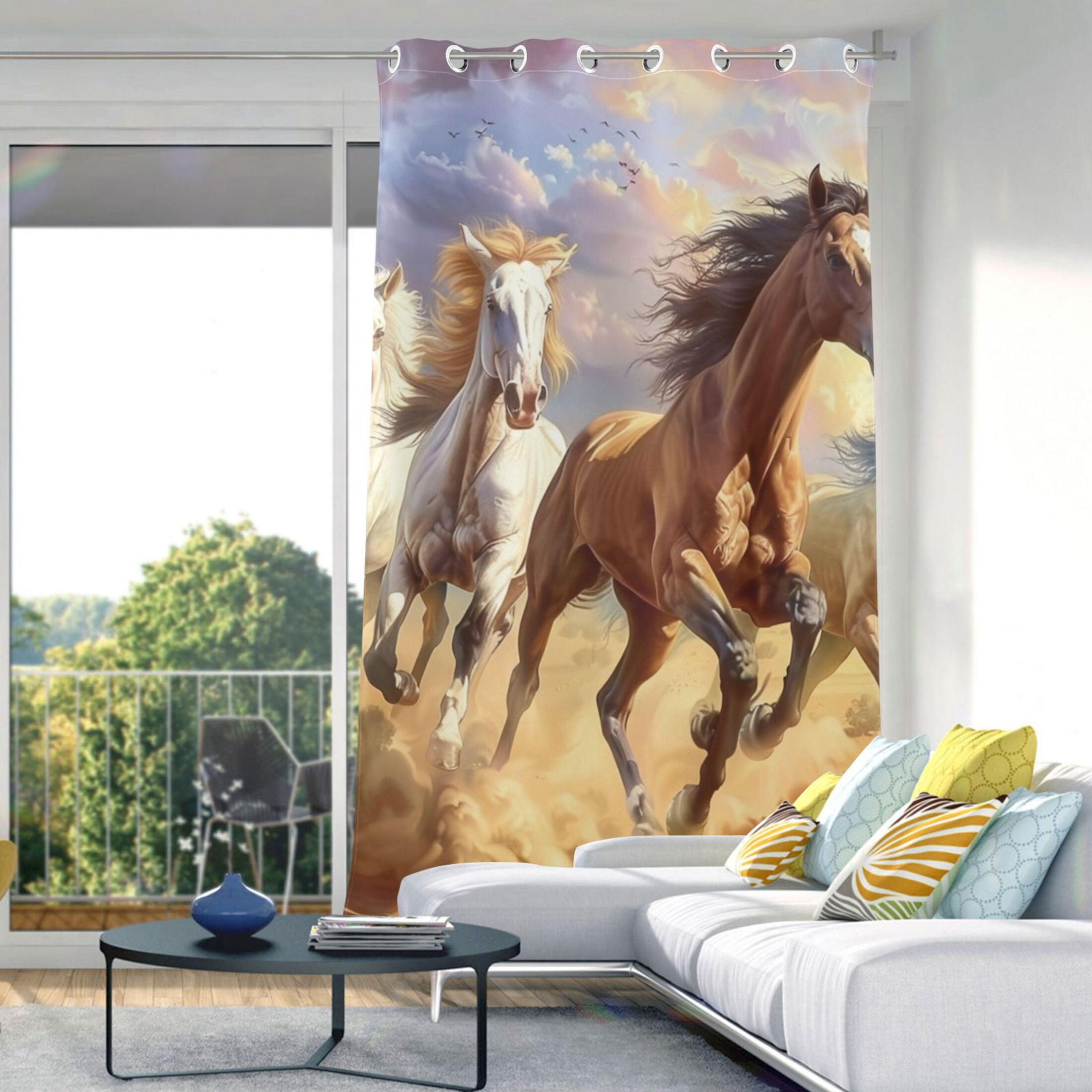 Horse Glory Quilted Curtains NCU0DDK1994