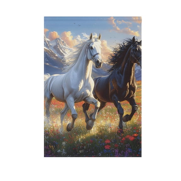 Horse Garden Flag Double Sided 12 x 18/28 x 40 Inch Yard Flag Home Outdoor Yard Patio Lawn Decor
