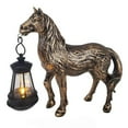 thumbnail image 1 of Horse Garden Statue with Lantern Solar Lighted Outdoor Figurine Sculpture for Yard Lawn Patio Farmhouse, Whimsical Home Decor, Gift for Housewarming Birthday Christmas ,19x7x17cm, 1 of 9