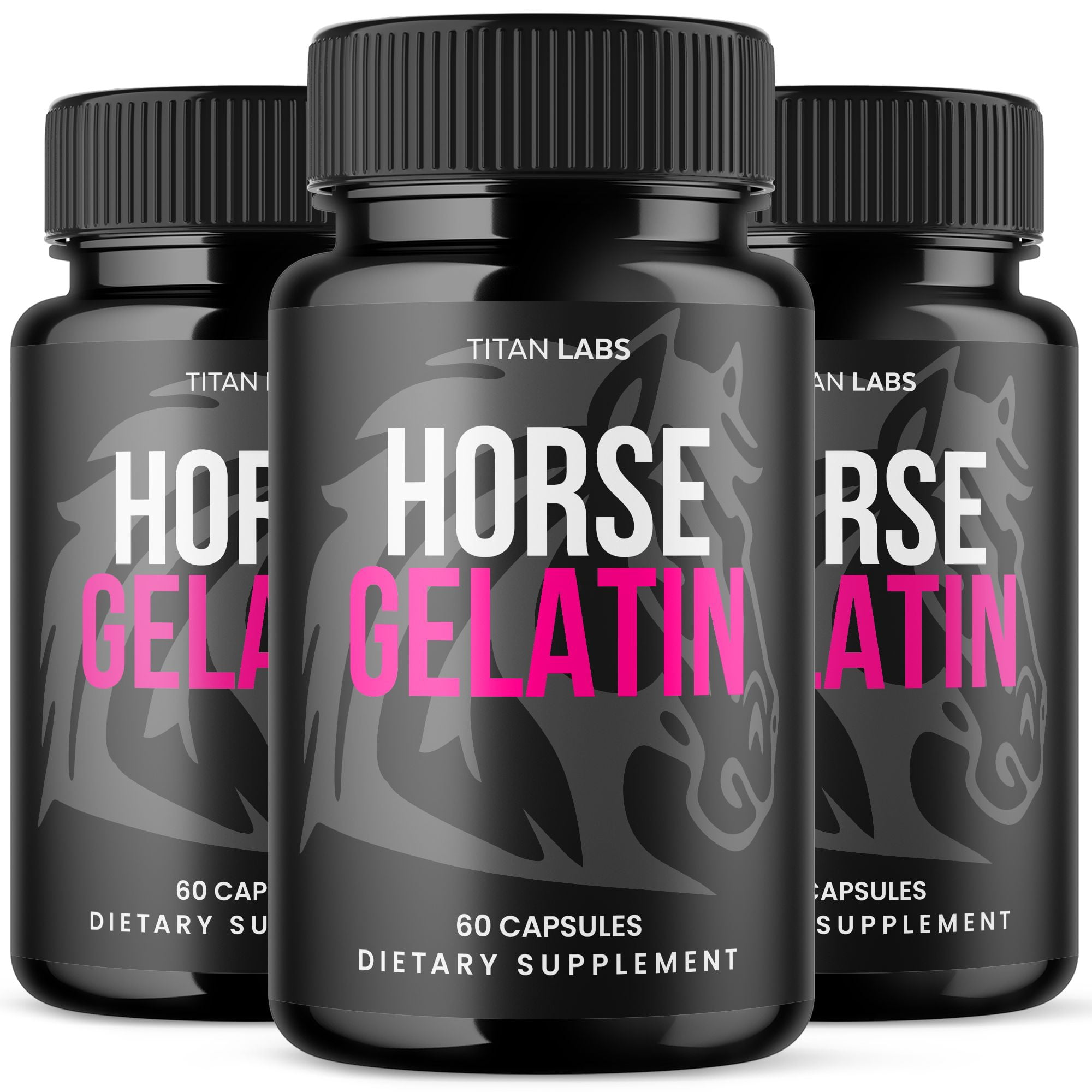 Horse Gelatin Advanced Formula Natural Supplement Pills for Max Strength HorseGelatin 180 Capsules