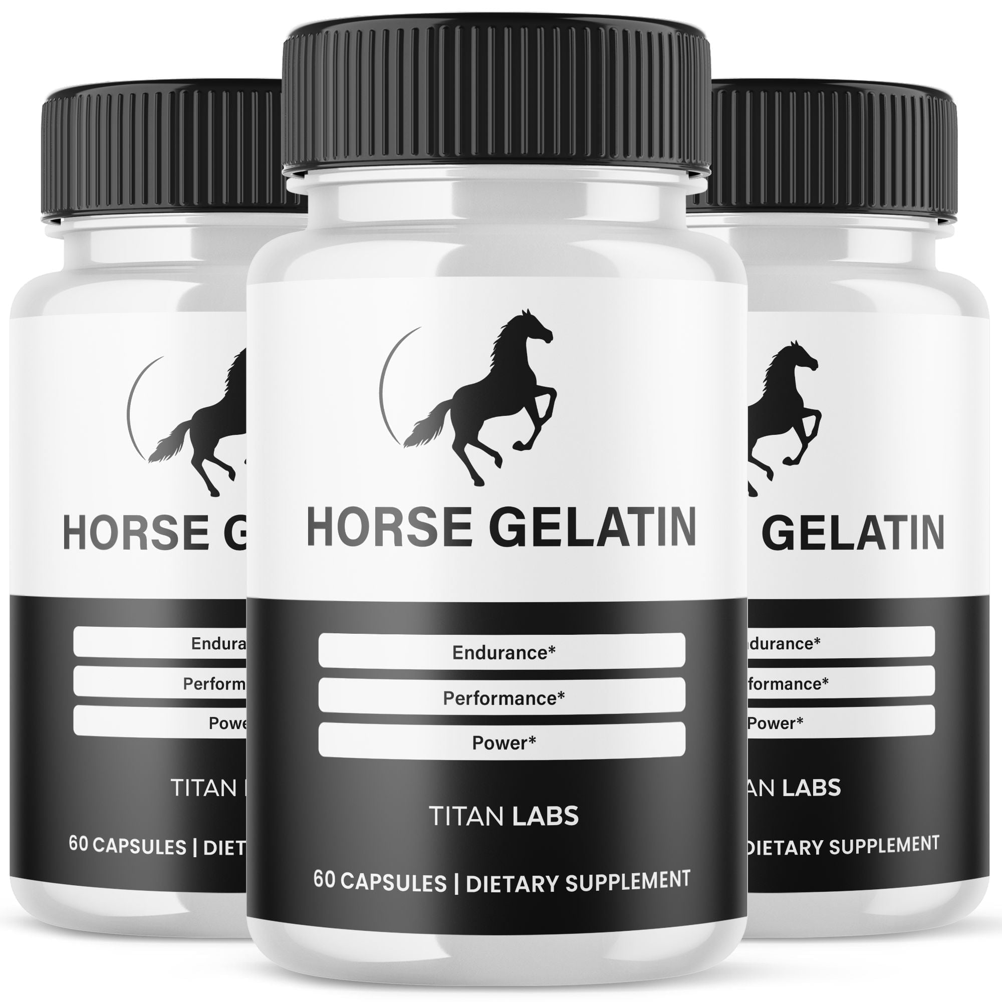 Horse Gelatin Advanced Formula Natural Supplement Pills for Max Strength HorseGelatin 180 Capsules
