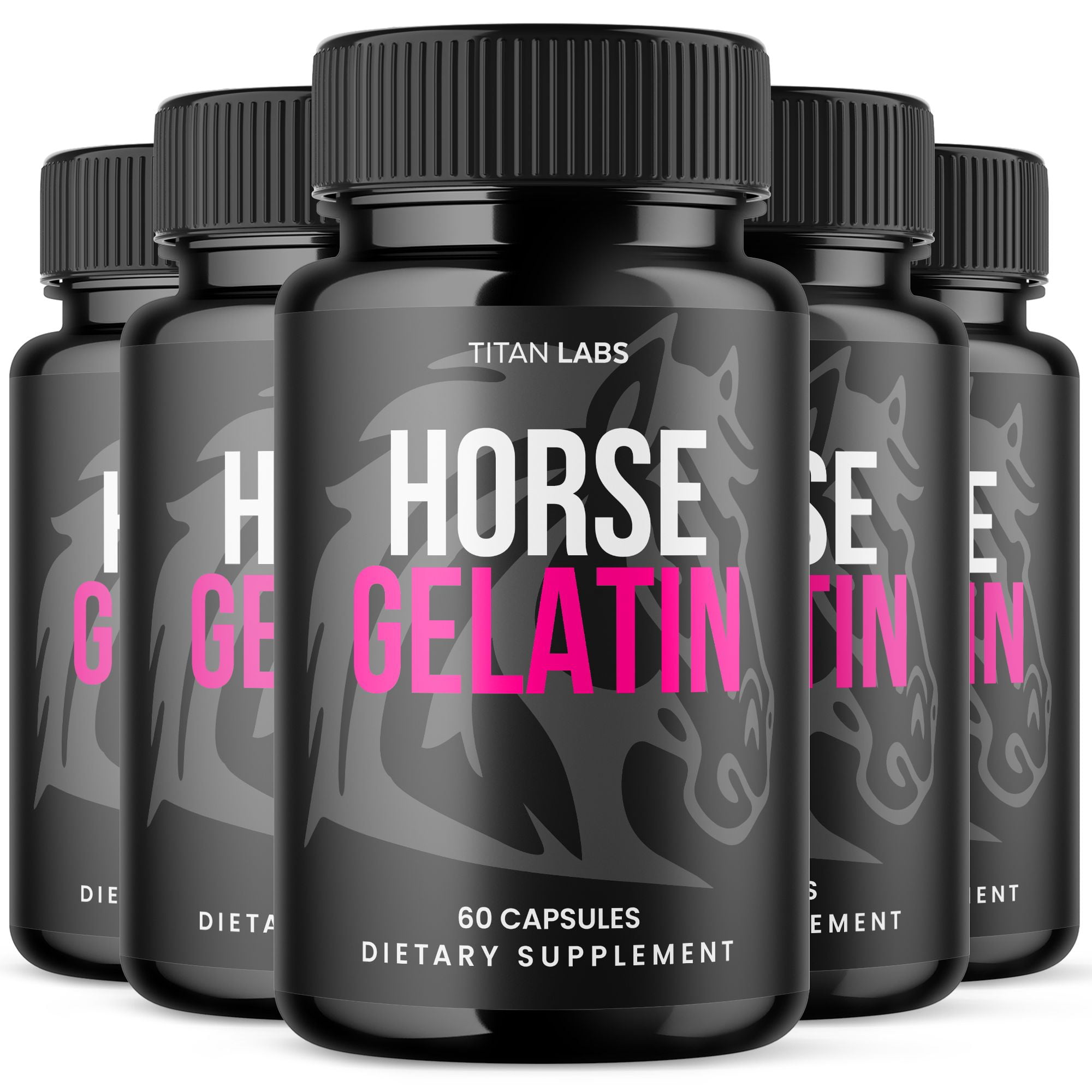 Horse Gelatin Advanced Formula Natural Supplement Pills for Max Strength HorseGelatin 300 Capsules