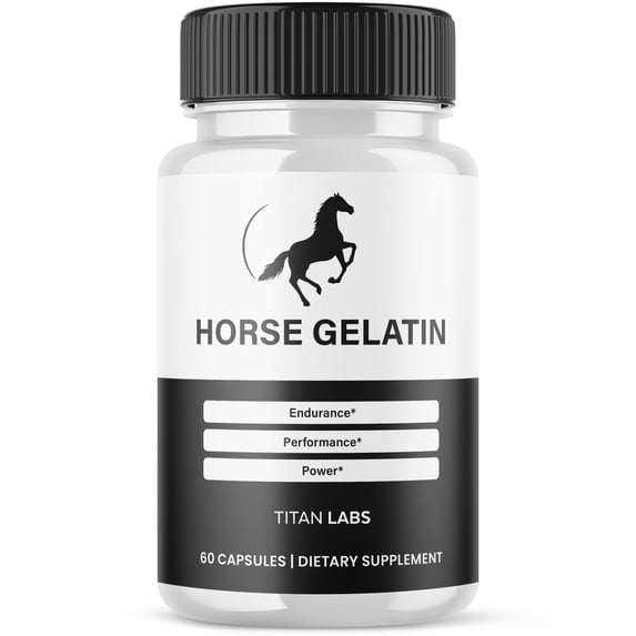Horse Gelatin Advanced Formula Natural Supplement Pills for Max Strength HorseGelatin 60 Capsules