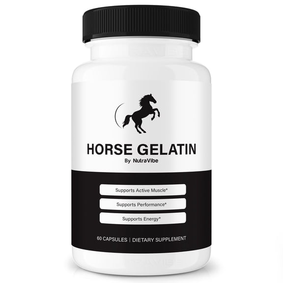 Horse Gelatin  Original HorseGelatin Capsules with a Natural Daily Blend for Wellness |Clean, Gentle, Easy-to-Swallow Pills (60 Capsules)