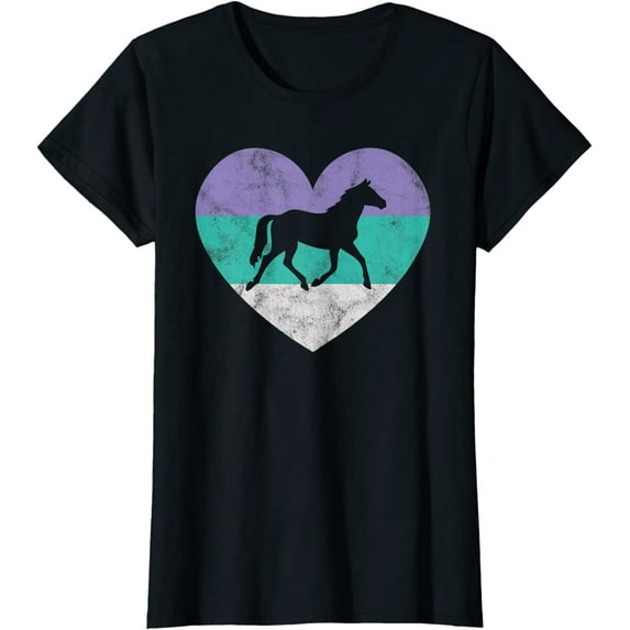 Horse Gift T-Shirt For Women & Girls Retro Vintage Cute