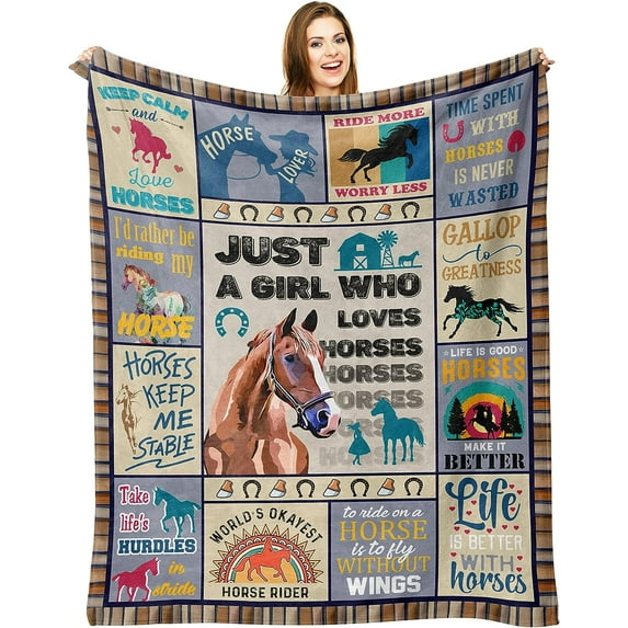 Horse Gifts for Girls, Horse Blanket, Horse Gifts for Women, Girl Horse Gifts, Horse Blanket for Girls, Gifts for Horse Lovers, Horse Lover Gifts for Women Teenger Throw Blankets 50"x60"
