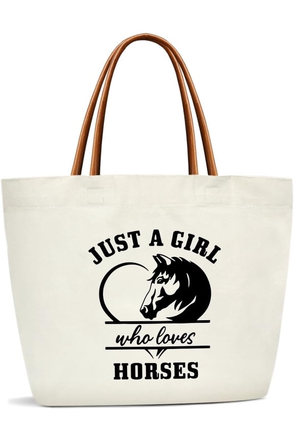 Horse Gifts Themed Canvas Tote Bag For Women, Horse Stuff for Horse Lover Grocery Bag Cute Tote Bag for Work Travel Gym, Inspirational Gifts Beach Bags for Teacher -30