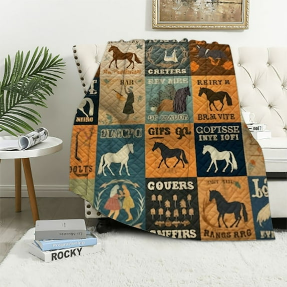 Horse Gifts for Women, Horse Blanket for Girls, Gifts for Horse Lover, Girls Horse Gifts, Horses Gift Ideas, Equestrian Gifts, Horse Themed Gifts, Horse Lovers Birthday Gifts Blanket