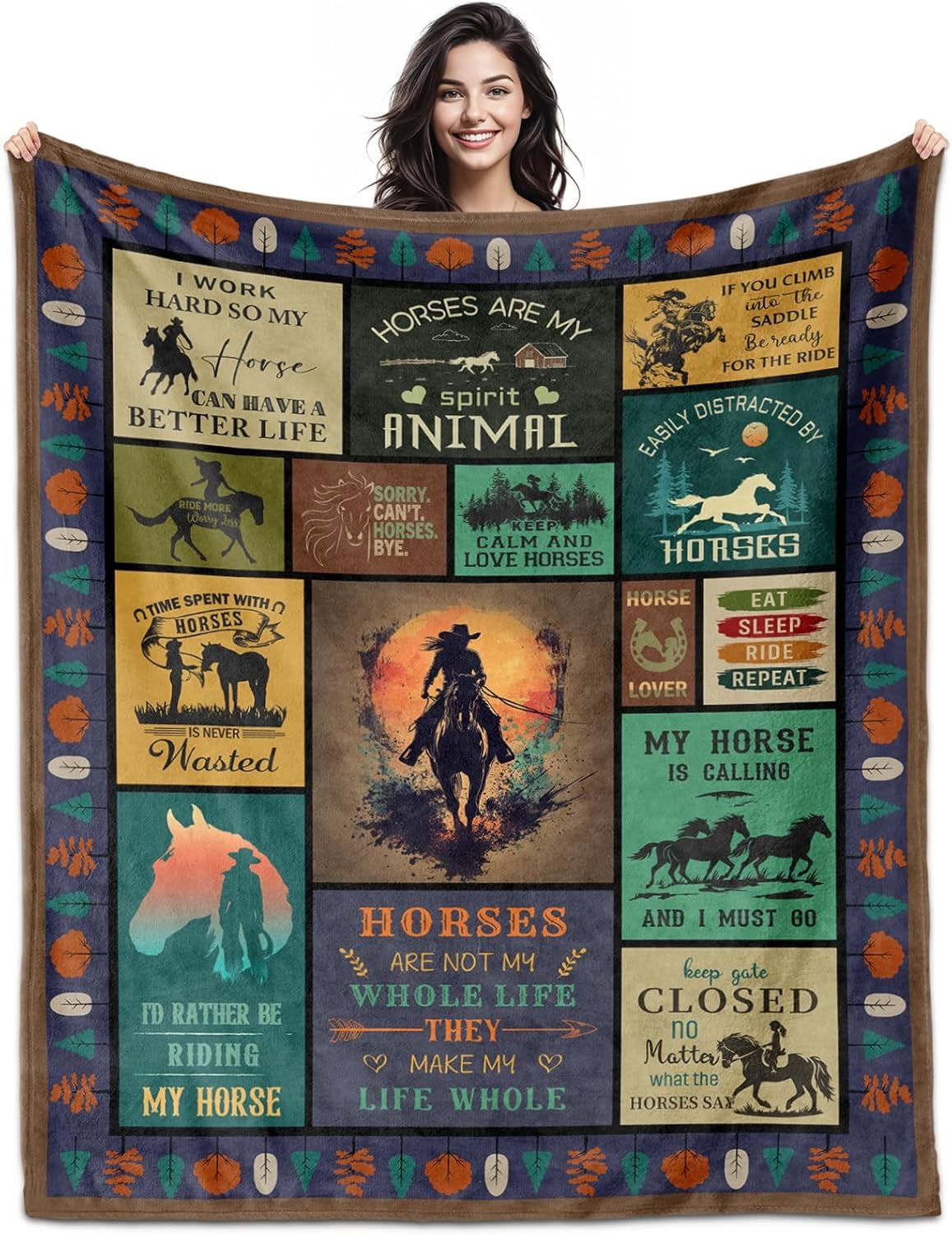 Horse Gifts for Women, Horse Blanket , Gifts for Horse Lovers, Horse ...