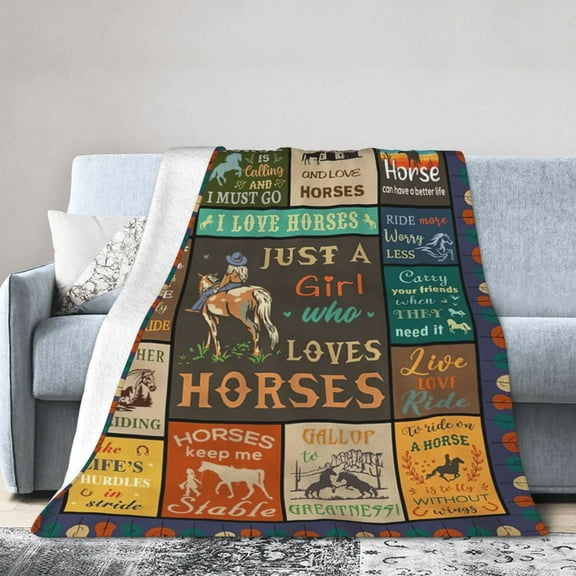 Horse Gifts for Women, Horse Blanket , Gifts for Horse Lover,  Horse Gifts, Horses Gift Ideas, Equestrian Gifts, Horse Themed Gifts, Horse Lovers Birthday Gifts Blanket 50x40