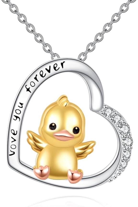 Horse/Giraffe/Duck Necklace Jewelry for Women 925 Sterling Silver Love Heart Animal Pendant Necklace Animal Jewelry