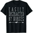 thumbnail image 1 of Horse Girl Easily Distracted By Horses Horseback Riding Farm T-Shirt Black 2X-Large, 1 of 4