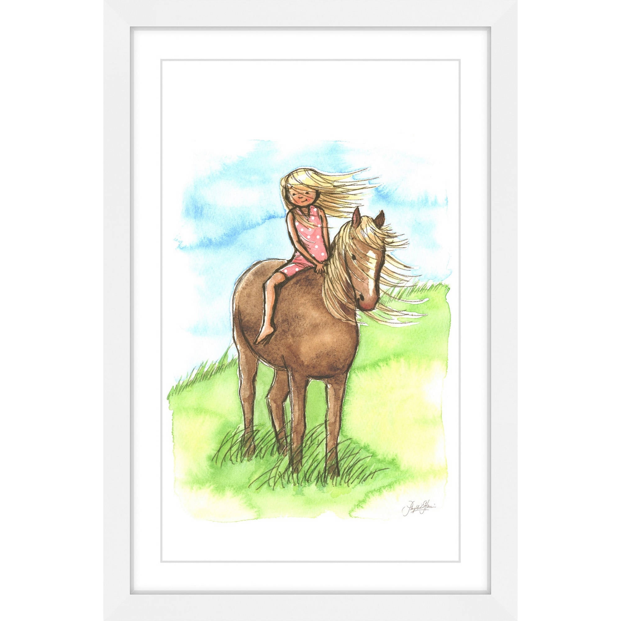 "Horse Girl" Framed Painting Print