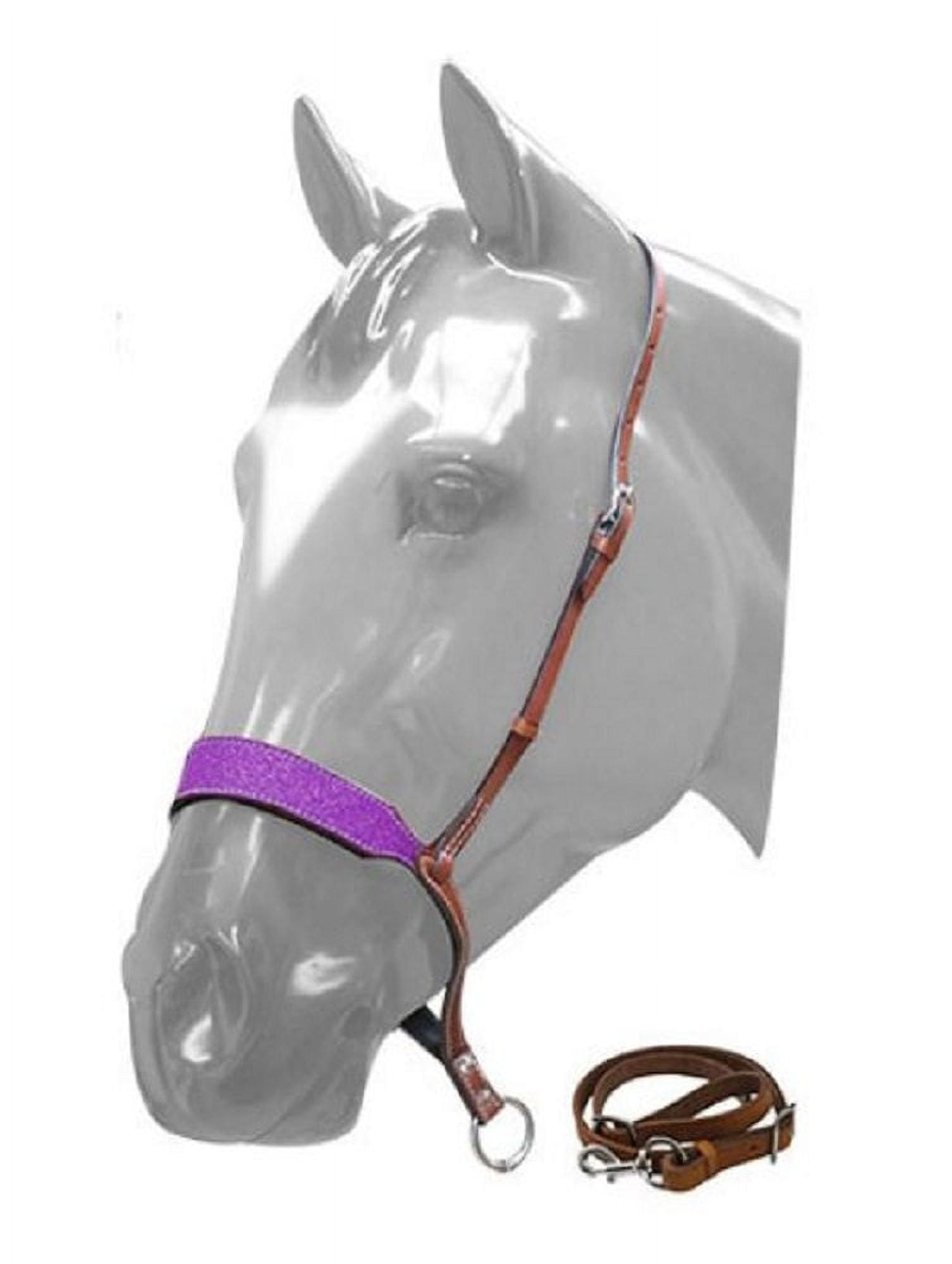 Horse Glitter Overlay Leather Barrel Racing Tie Down Noseband