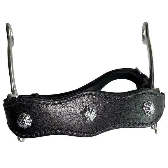 Horse Hackamore Silver Stud Stainless Steel W/ Leather Cover By Hilason