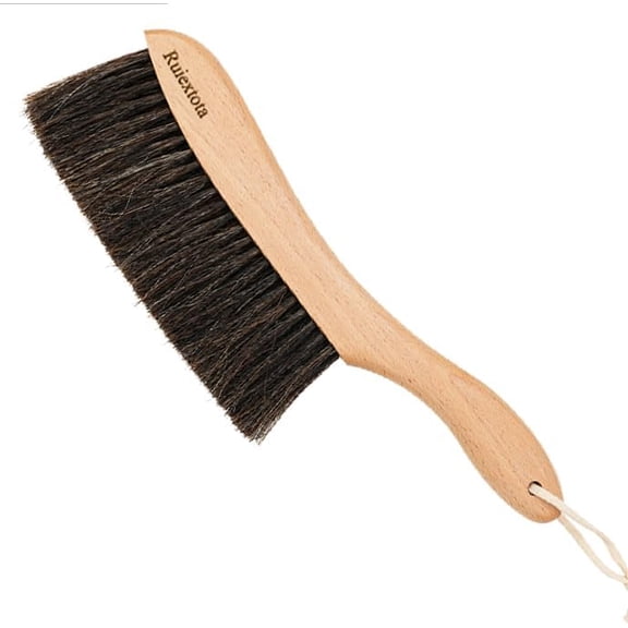 Horse Hair Brush Hand Broom Dusting Brush for Home Cleaning, Wood Handle Soft Brush Duster for Counter Furniture, Bed, Bench Fireplace,Car, Shop Brush Cleaning 14" Long