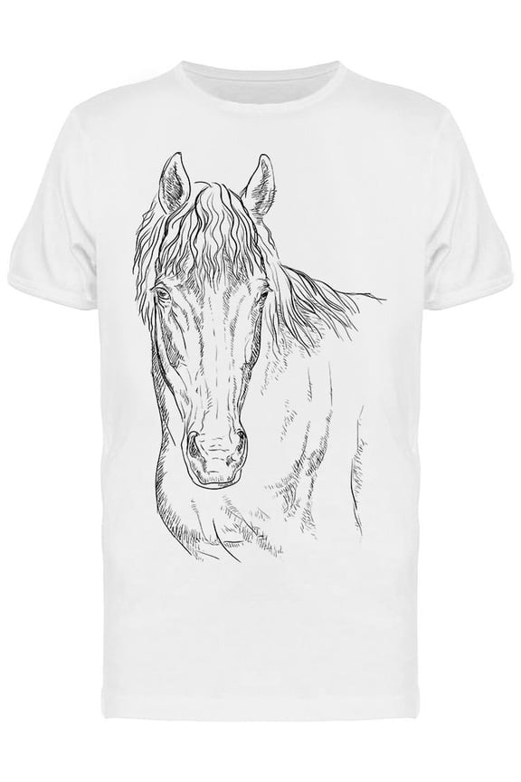 Horse, Hand Drawn T-Shirt Men -Image by Shutterstock, Male XX-Large