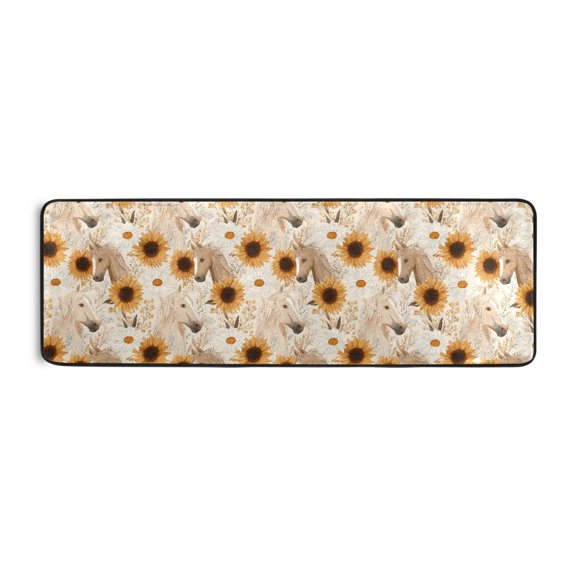 Horse Hand Pattern Runner Rug 24x72 Inch Cushioned Non Slip Soft Absorbent Floor Mat