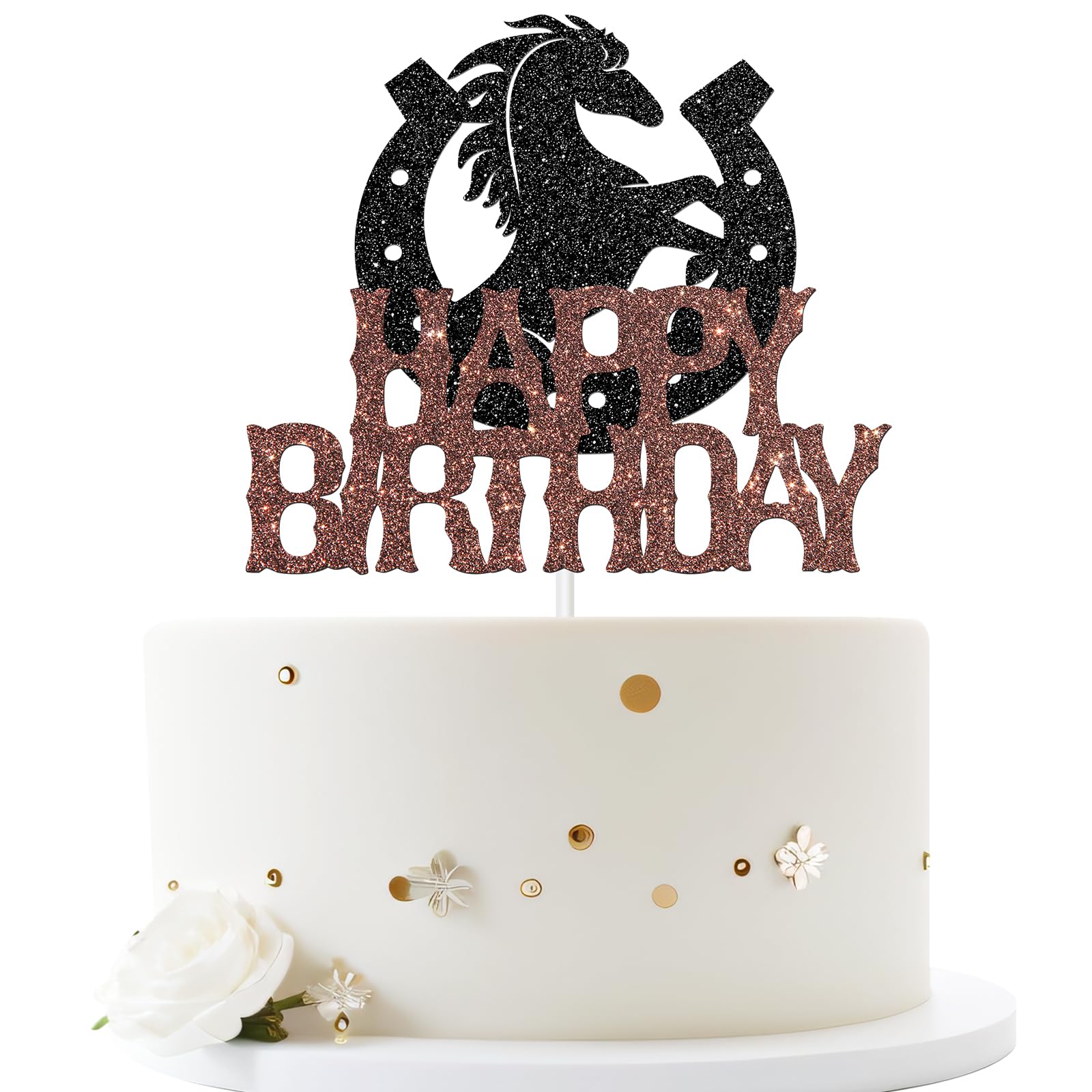 Pink Glitter Western Cowboy Cake Topper – Perfect For Cowgirl Or Cowboy Birthday Party Decor - View #7