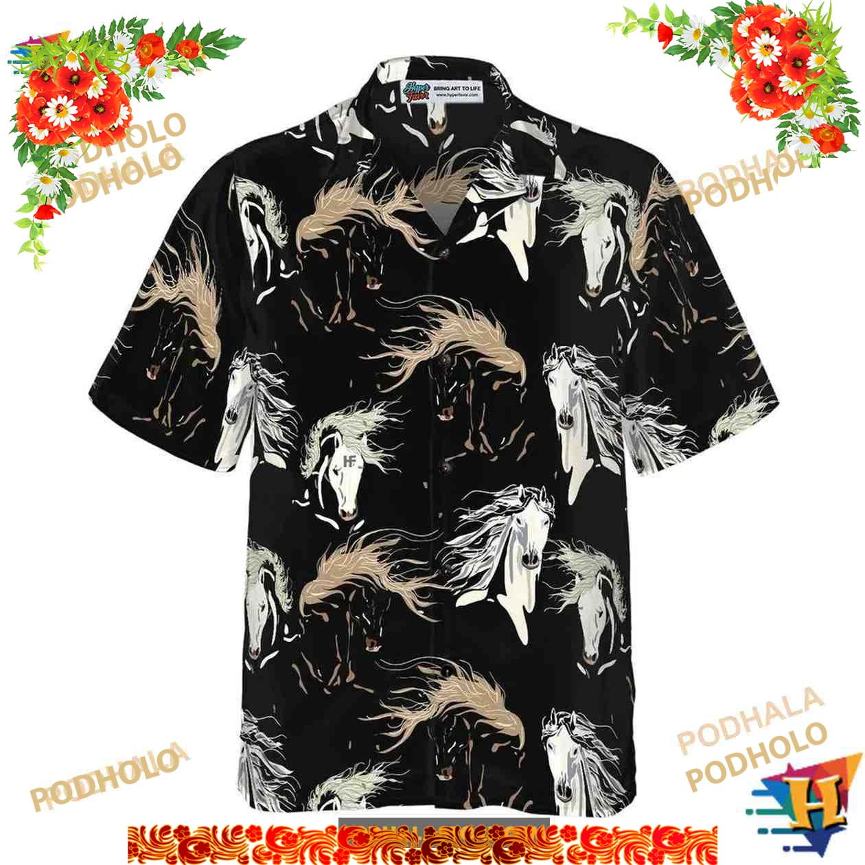 Head Of Horse Tropical Forest Hawaiian Shirt for Men, Women HO1889 main image 0