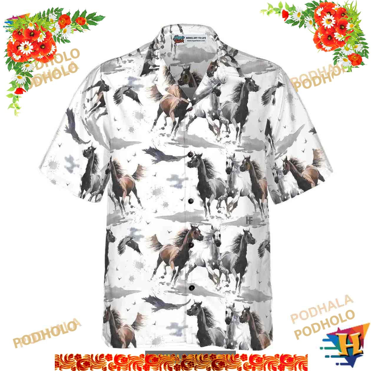Head Of Horse Tropical Forest Hawaiian Shirt for Men, Women HO1889 main image 1