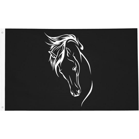 Horse Head Banner With Metal Grommets Double Sided Printed Flag 3x5 Ft Garden Yard House Flags Greeting Banner Indoor Outdoor Party Home Decor
