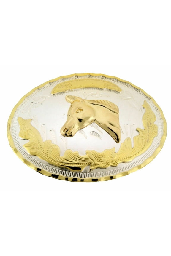 Horse Head Belt Buckle Metal Rodeo Cowgirl Western Big Texas Fashion Accessory