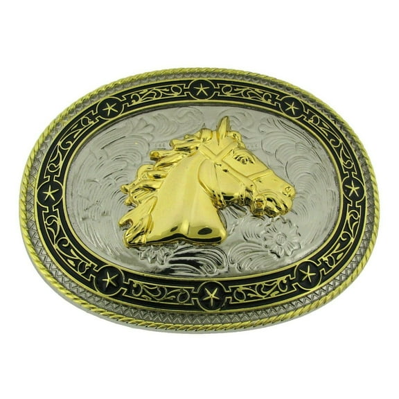 Horse Head Belt Buckle Rodeo Large Cowboy Western Costume Vingtage Metal Fashion