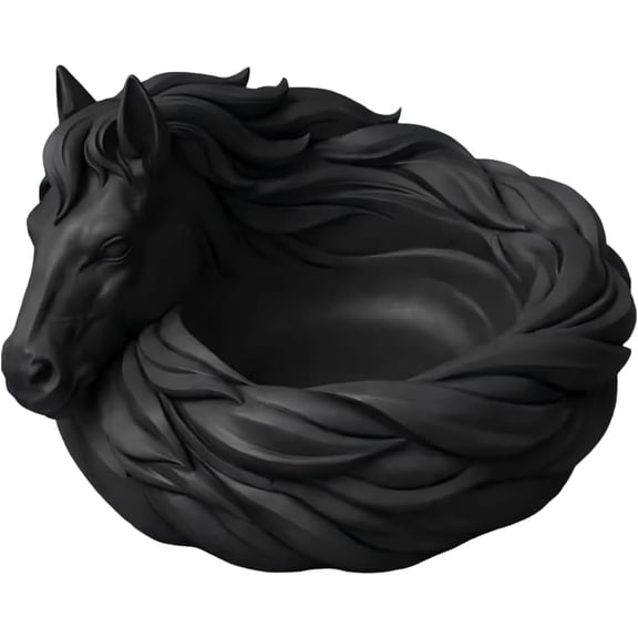 Horse Head Catchall Bowl, Decorative Resin Trinket Dish, Equestrian Key Bowl for Entryway, Jewelry Holder Coin Tray Horse Gifts for Horse Lovers