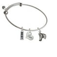 thumbnail image 1 of Horse Head Coach Heart Expandable Bangle Bracelet, 1 of 1
