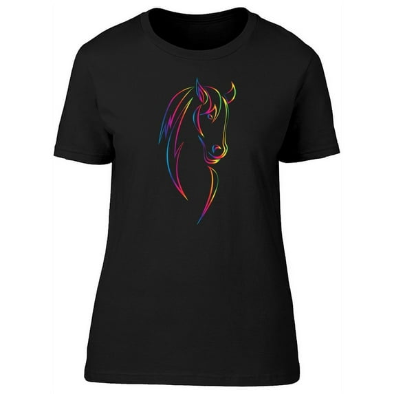 Horse Head In Neon Colors Tee Women's -Image by Shutterstock