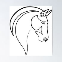 Horse Head One Line Art Poster Wall Art, Modern Wall Decor For Living Room Bedroom, 8x12 UNFRAMED