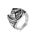 thumbnail image 1 of Horse Head Ring Stainless Steel Animal Design Retro Jewelry, 1 of 5