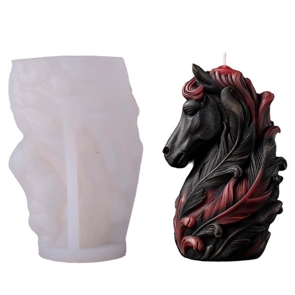 Horse Head Silicone Candle Mold DIY Furniture Ornament Mold w N
