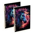 thumbnail image 1 of Horse Head Starry Sky Ring Binder Notebook Journey Note Diary College Ruled Spiral Notebook Study Loose Leaf Paper A5 60 Pages, 1 of 8