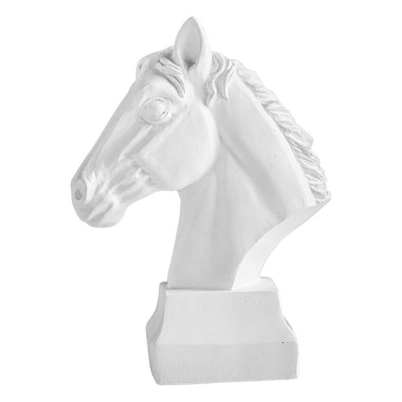 Horse Head Statue, Horse Decoration, Resin Animal Figurine Artwork Sculpture for Tabletop Bedroom Bookcase Shelves Collectible S