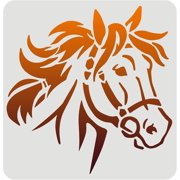 DIY Horse Head Stencil 11.8x11.8inch Reusable Horse Drawing Stencil Horse Painting Airbrush Stencil for Decoration Animal Template for Painting on Furniture Wall Fabric Paper DIY