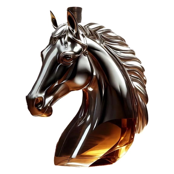 Horse Head Themed Whiskeys Decanter With Leak Proof Lid For Cocktail Parties And Collectors Beverage Storage Solution