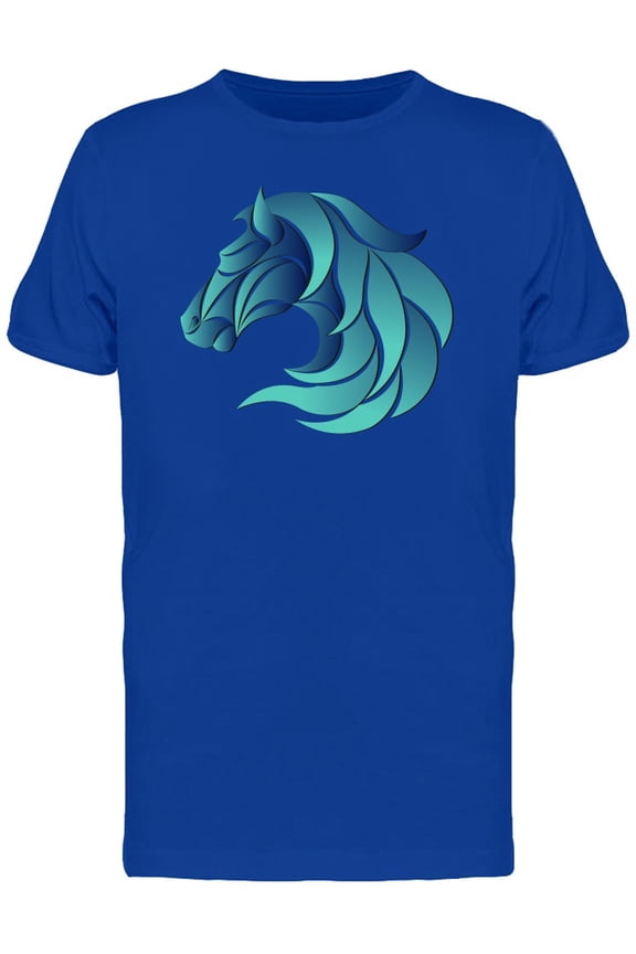 Horse Head Wavy Blue T-Shirt Men -Image by Shutterstock, Male Small
