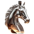 thumbnail image 1 of Horse Head Whiskey Decanter, 125ml High Borosilicate Glass, Silver Plated Animal Shape Bottle, Unique Bar Decor, Gift for Whiskey Lovers, 1 of 8