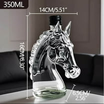Horse Head Whiskey Decanter Borosilicate Glass 125ml Home Bar Decor A