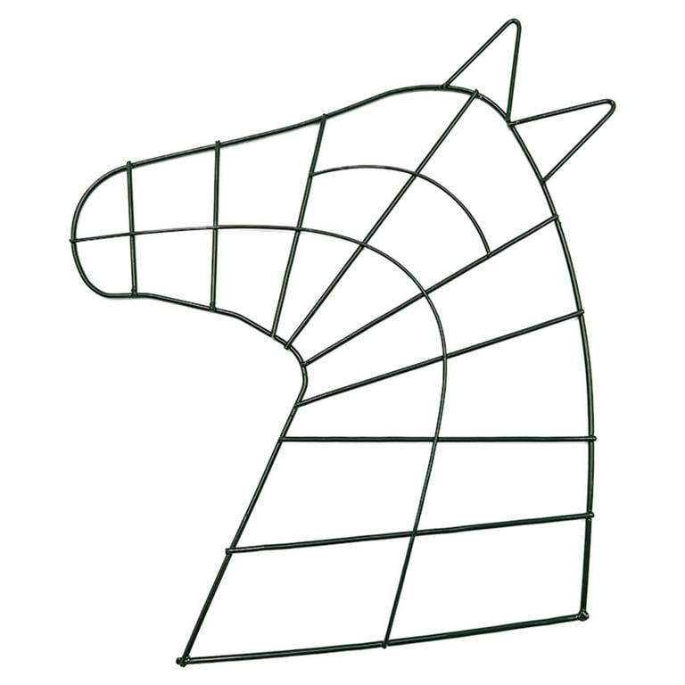 Horse Head Wire Wreath Frame Wire Form Metal Floral Flower Wreath Frames Form for DIY Christmas New Year Party Home Outdoor Names Decor 11.8