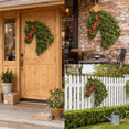 thumbnail image 1 of Horse Head Wreath – Handmade Rustic Farmhouse Equestrian Christmas Garland, Front Door Holiday Wreath with Velvet Accents, Perfect for Christmas & Seasonal Decor, 1 of 11