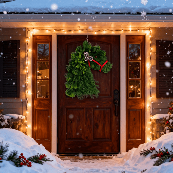 Horse Head Wreath with Red Velvet Bow, Equestrian Horse Head Christmas Platter, Handmade Wreath for Front Door, Porch, and Barn